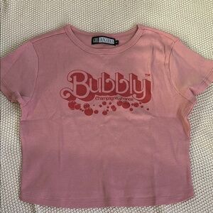 NEW Girl Dangerous Bubbly pink crop tee
